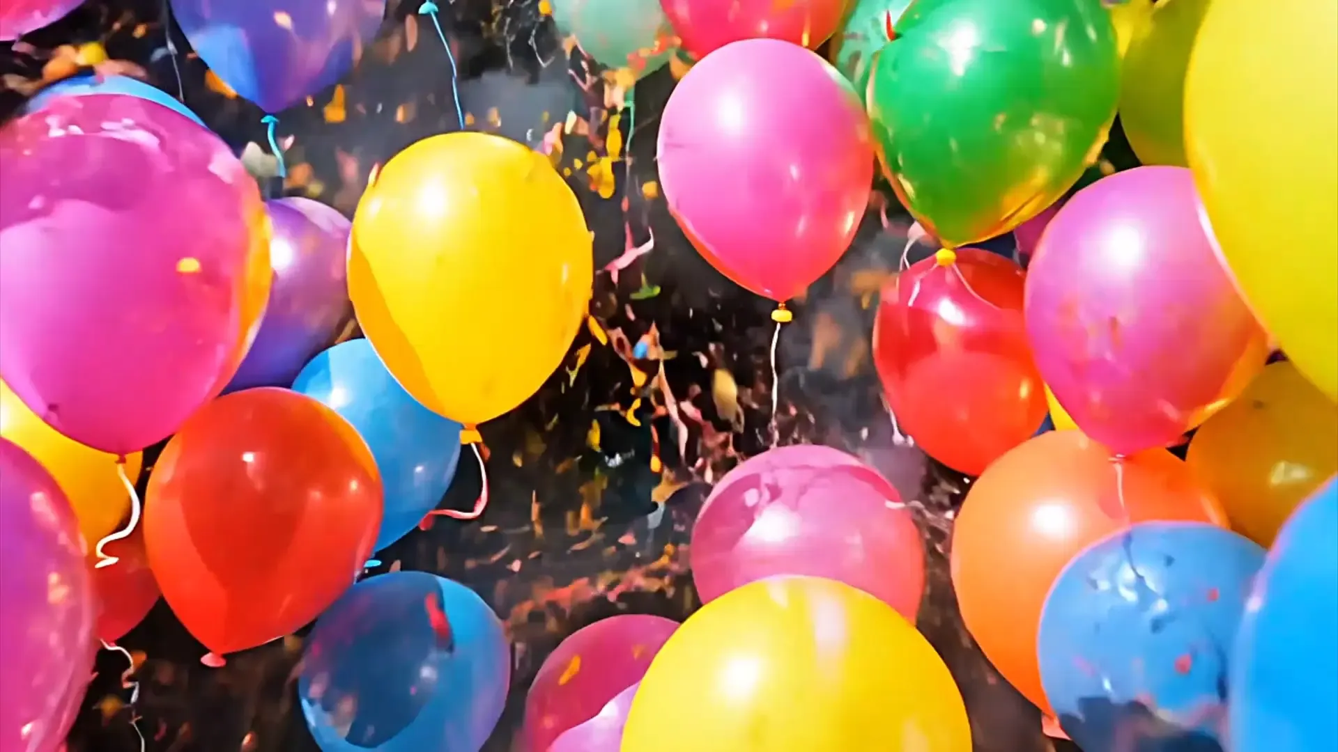 Colorful Balloon Explosion Transition for Birthday Party Intros